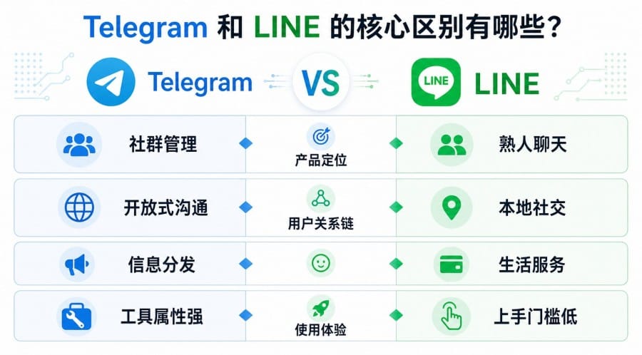 Telegram 和 LINE 区别是什么?功能、安全与使用场景对比 配图 2